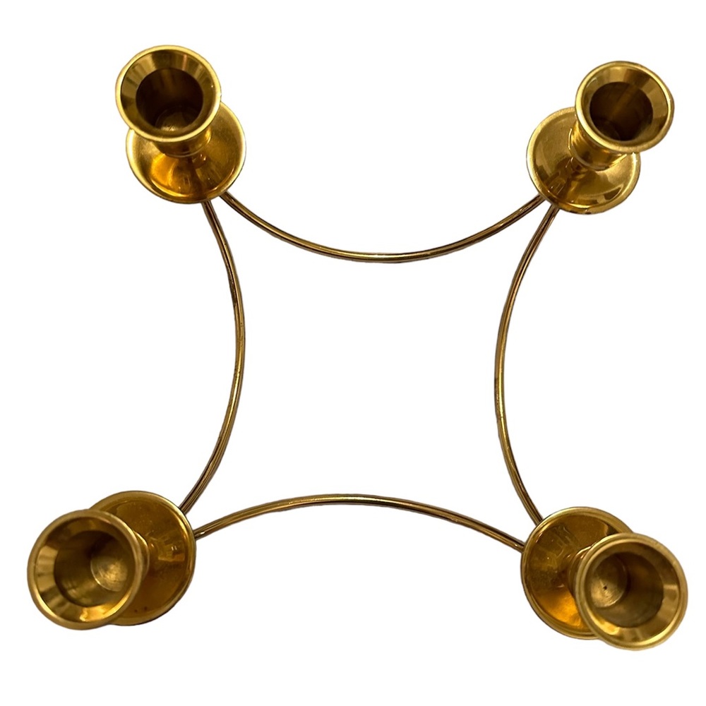 Vintage Gold Mid Century Modern Table Top Candelabra